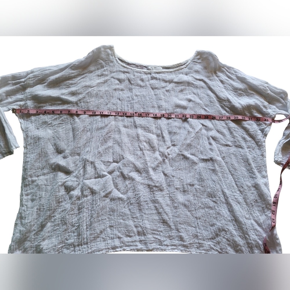CP Shades Sibella 100% Linen Top Womens Sz. Small White Blouse - Picture 4 of 10